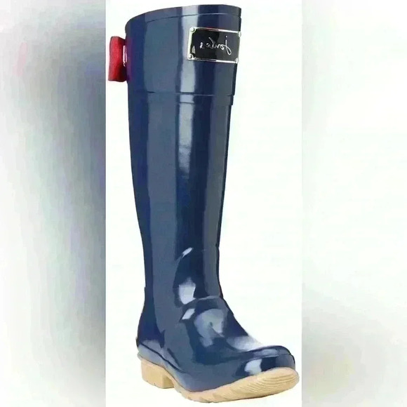 Evedon Premium Rain Boots - Joules women size 5 Wellies with bow - Picture 1 of 7